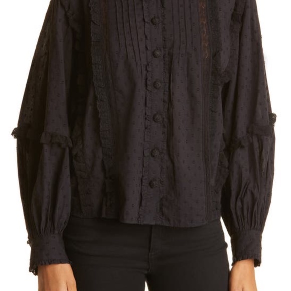 farm rio black cotton blouse - Picture 7 of 9